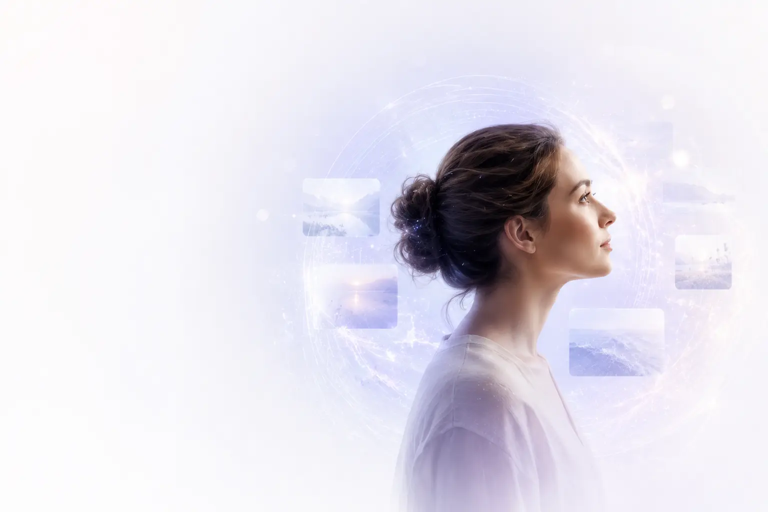 An imagined digital presence, with connected fragments of identity